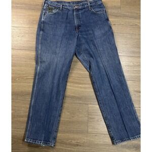 Cinch Jeans Mens 38x32 Blue Relaxed Tapered Fit Light Wash Denim EUC
